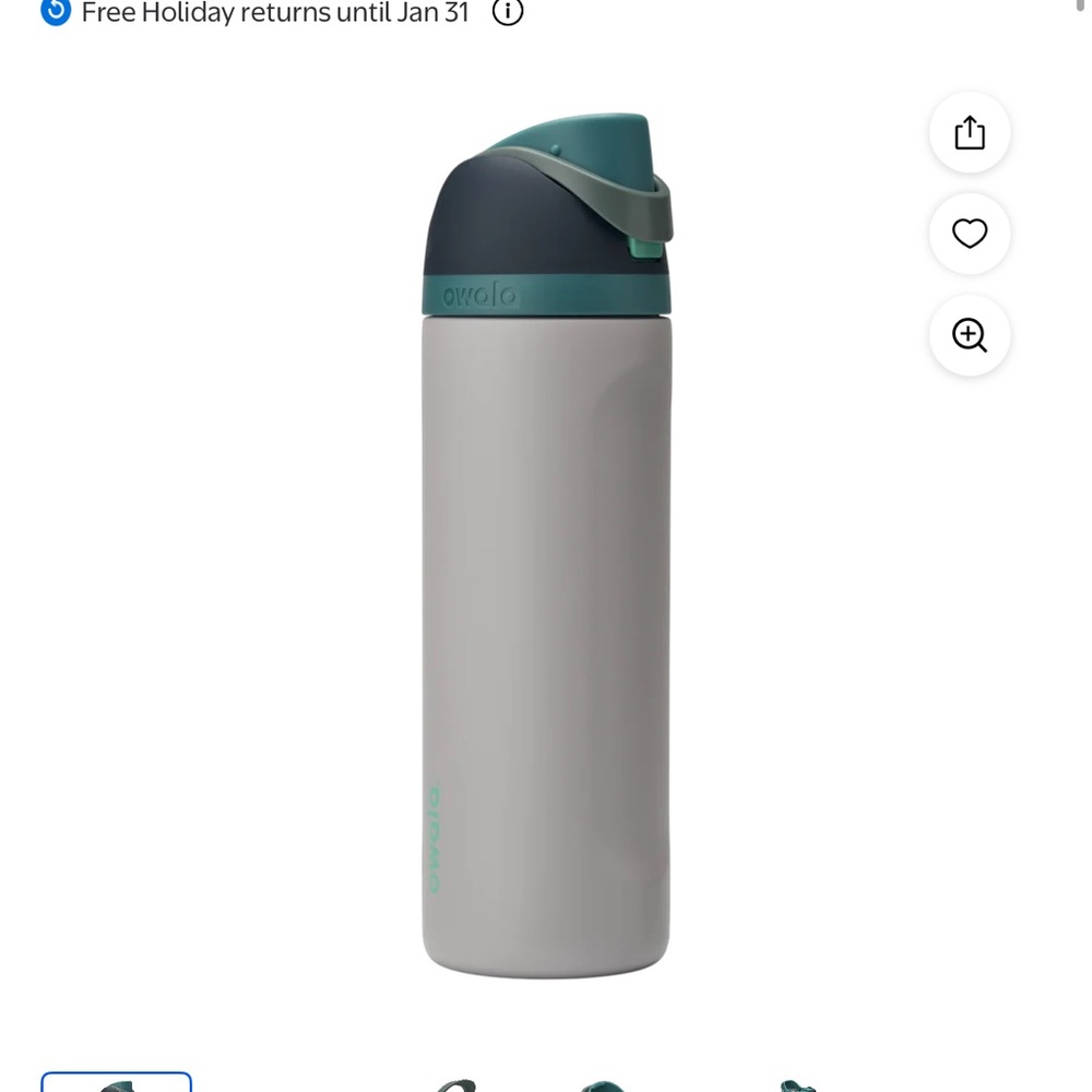 Owala Gray and Teal Water Bottle